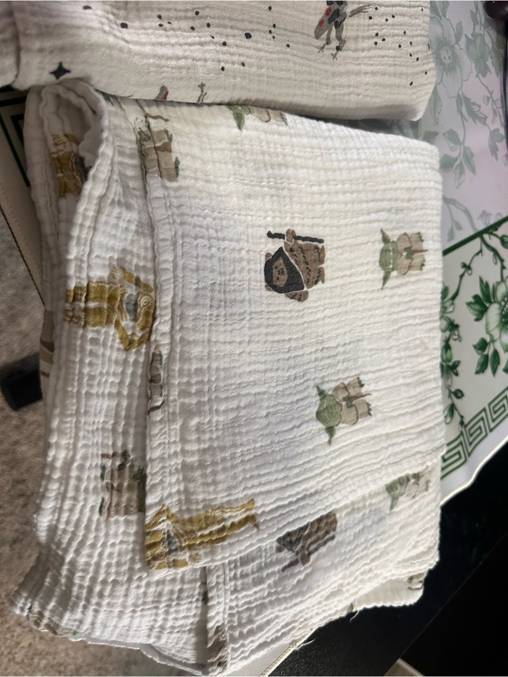 2 pottery barn baby Star Wars swaddle blankets
